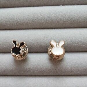 Black and white bunny brooch/pins